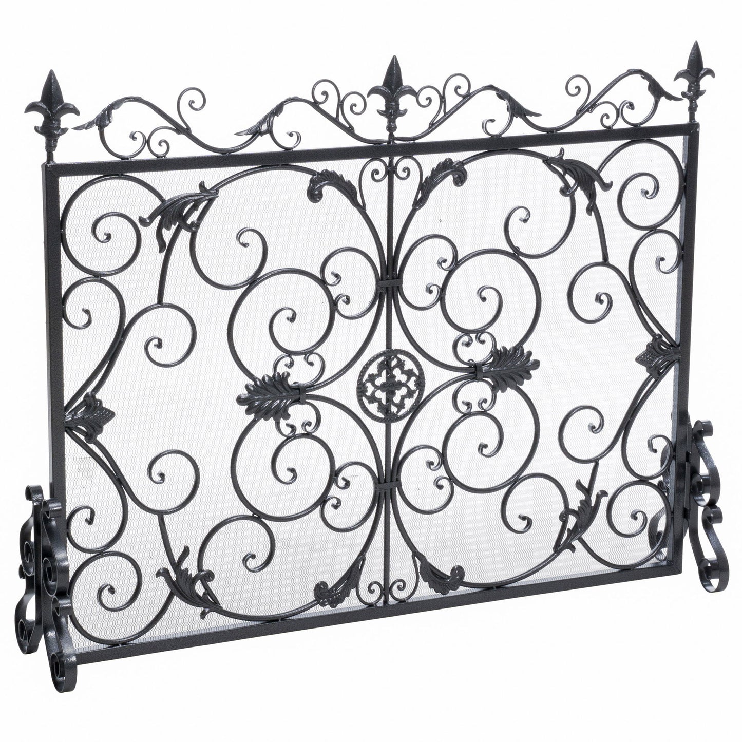 Darcie - Wrought Fireplace Screen, Ornate Design