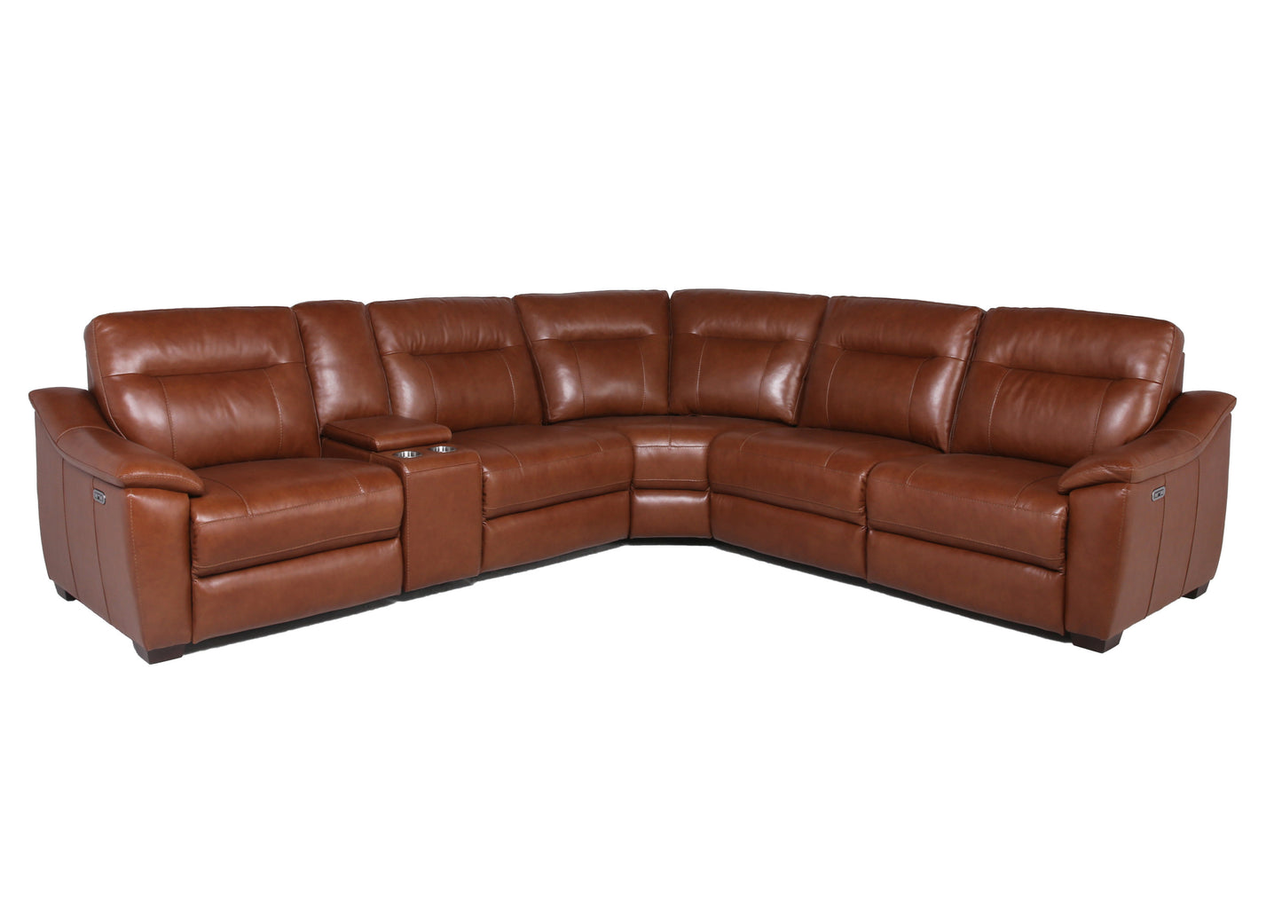 Steve Silver Whiskey Coach Top-Grain Leather Power Reclining Sectional