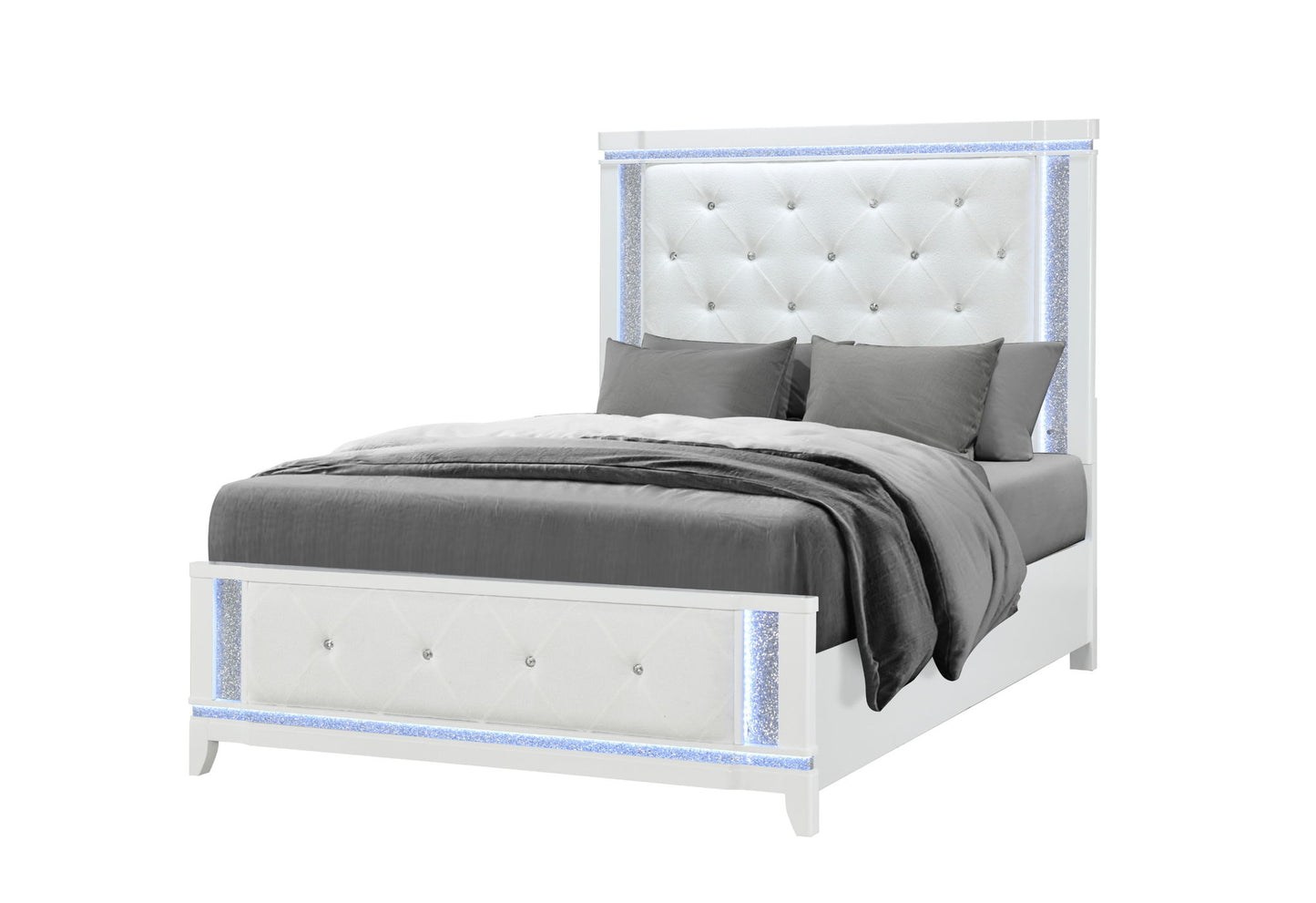 Alina - Queen Bed King Bed Siderails - White