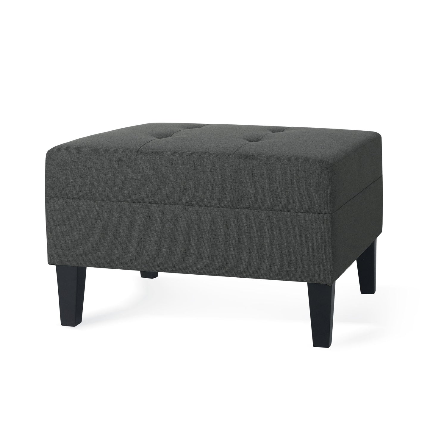 Classic Ottoman With Birch Wood Legs And Fabric Upholstery