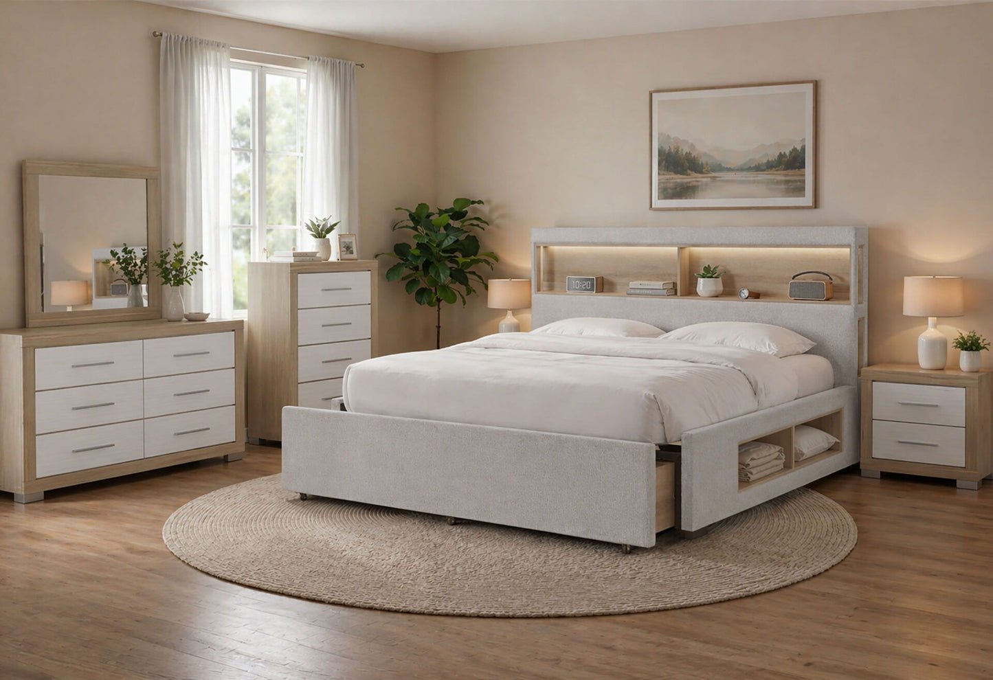 Sadie - Queen Bed Headboard - Beige