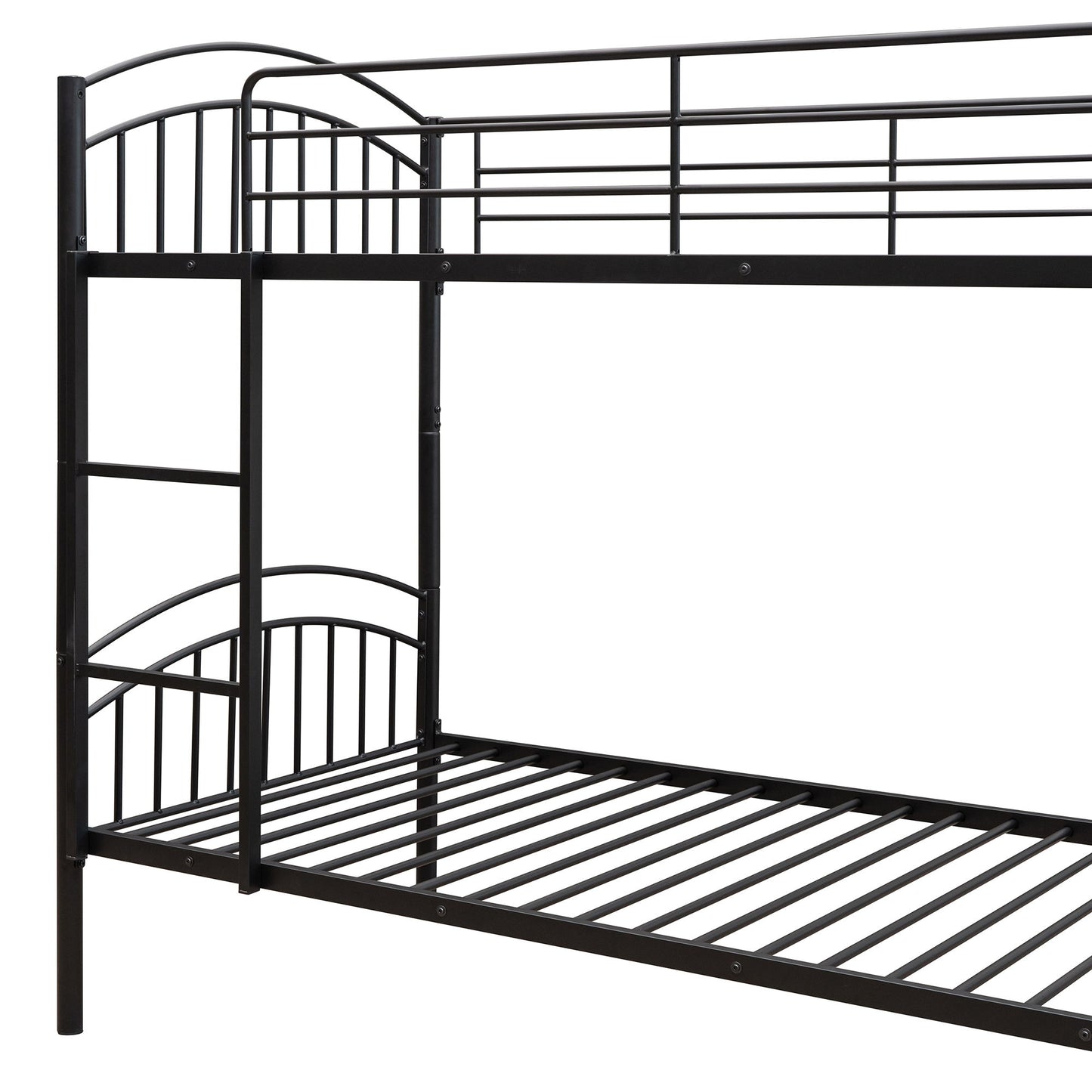 Twin Over Twin Bunk Bed, Divided Into Two Beds - Black