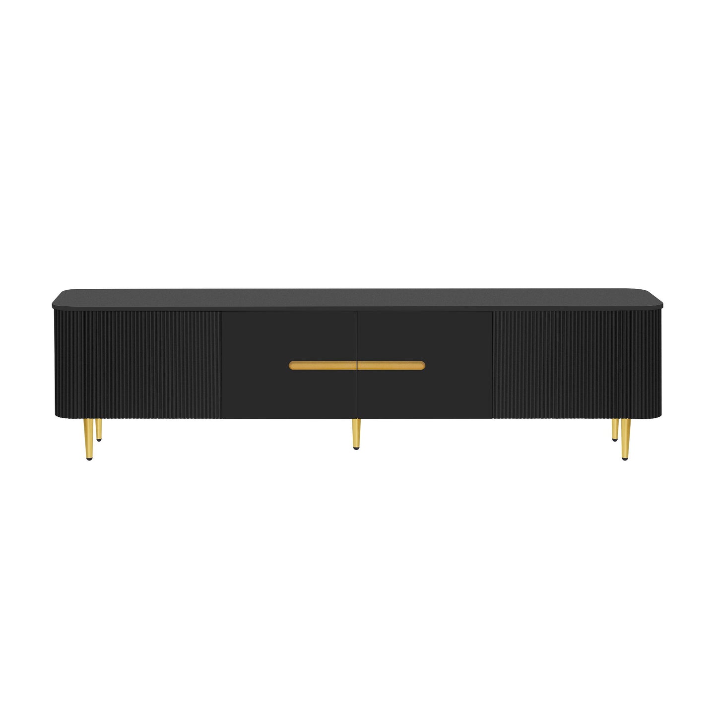 Minimalist TV Stand For TVs Up To 85", Modern Entertainment Center Media Console With 4 Spacious Cabinets For Living Room