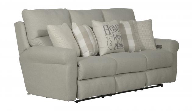 Catnapper Westport Power Lay Flat Reclining Sofa in Cement