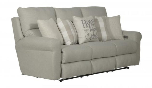 Catnapper Westport Power Lay Flat Reclining Sofa in Cement