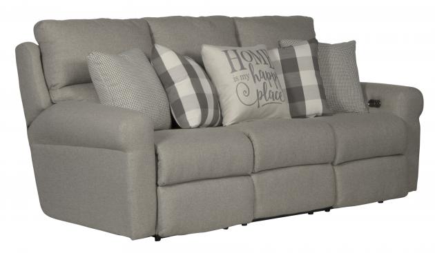 Catnapper Westport Power Lay Flat Reclining Sofa in Metal