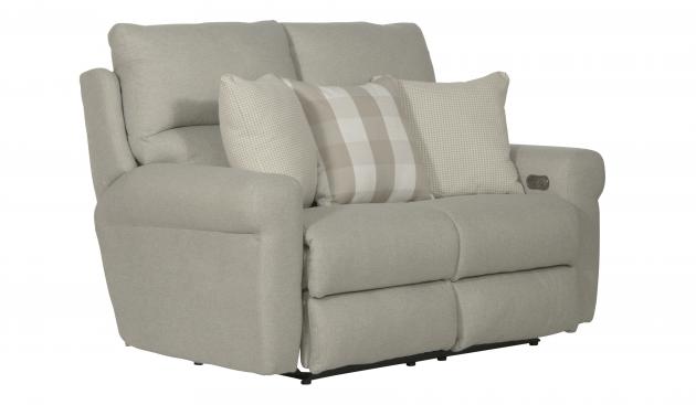 Catnapper Westport Power Lay Flat Reclining Loveseat in Cement
