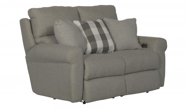 Catnapper Westport Power Lay Flat Reclining Loveseat in Metal