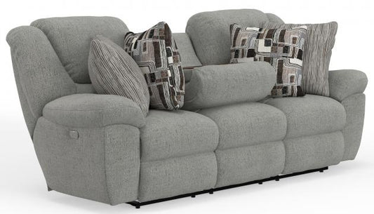 Catnapper Trifecta Power Sofa w/3 Recliners & Drop Down Table in Nature