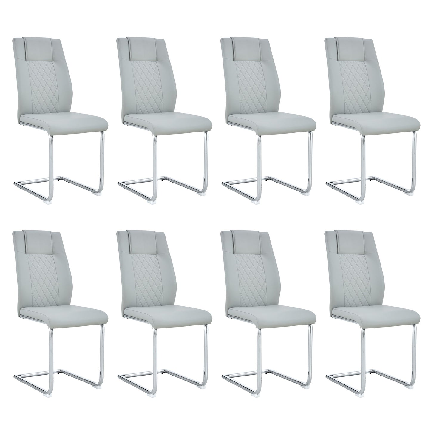 Modern Dining Chairs With Padded Seat, Metal Legs