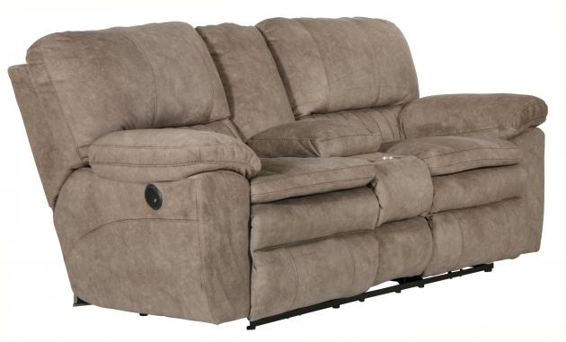 Catnapper Reyes Power Lay Flat Reclining Console Loveseat w/Storage & Cupholders in Portabella