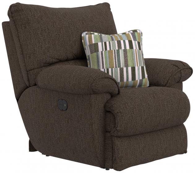 Catnapper Lenny Power Lay Flat Recliner in Chocolate