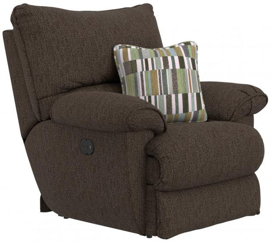 Catnapper Lenny Power Lay Flat Recliner in Chocolate