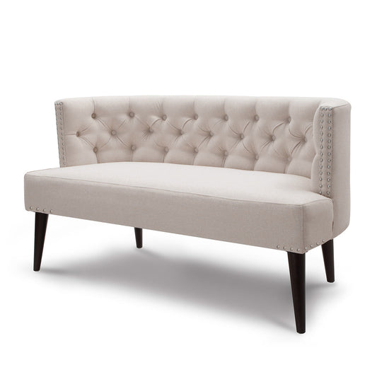 Celine - Tufted Settee Nailhead Accents - Sky Neutral Beige