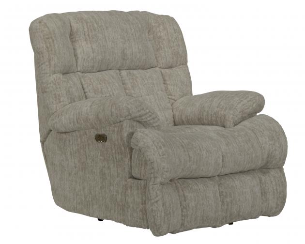 Catnapper Cirrus Power Lay Flat Chaise Recliner in Parchment