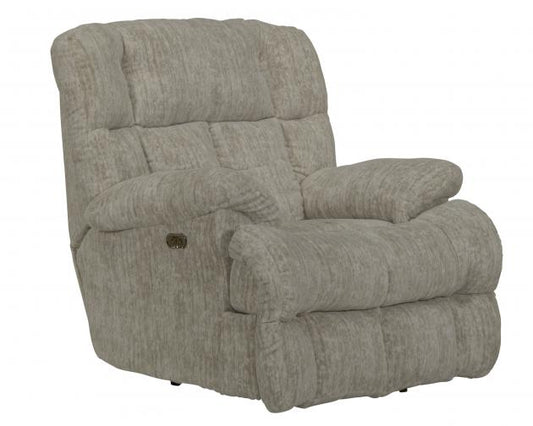 Catnapper Cirrus Power Lay Flat Chaise Recliner in Parchment