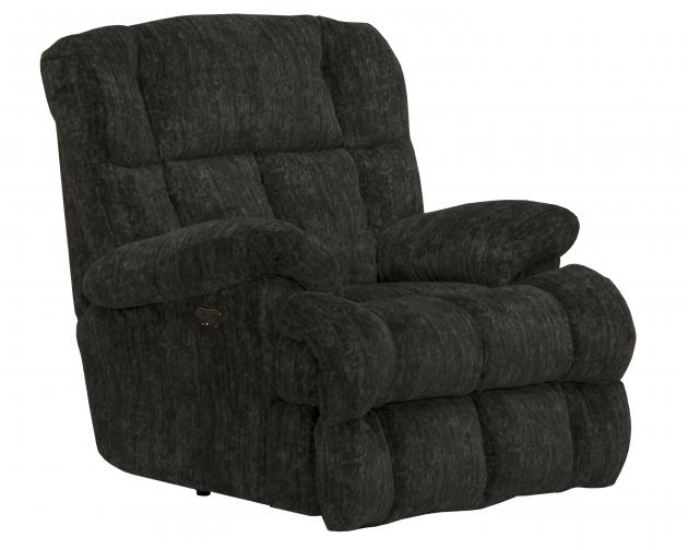 Catnapper Cirrus Power Lay Flat Chaise Recliner in Charcoal