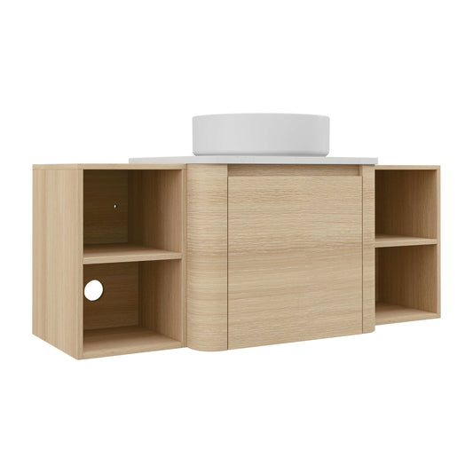 Mounted Bathroom Vanity With Art Sink, 2 Storage Shelves, Soft Close Door