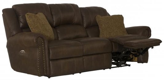 Catnapper Pickett Power Headrest Power Reclining Sofa in Walnut