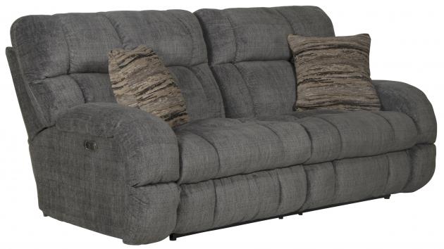 Catnapper Ashland Power Lay Flat Reclining Sofa in Granite