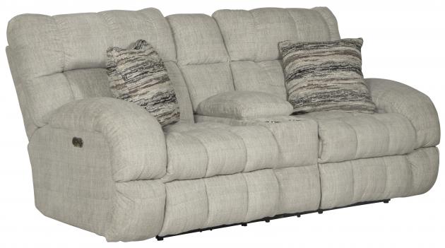 Catnapper Ashland Power Lay Flat Reclining Console Loveseat in Buff