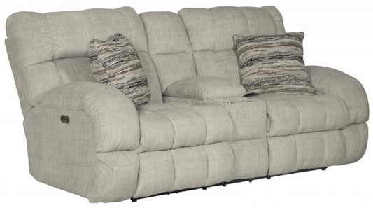 Catnapper Ashland Power Lay Flat Reclining Console Loveseat in Buff