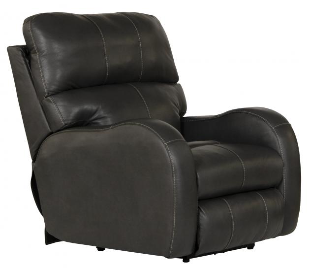 Catnapper Angelo Power Headrest Power Lay Flat Recliner in Gunmetal