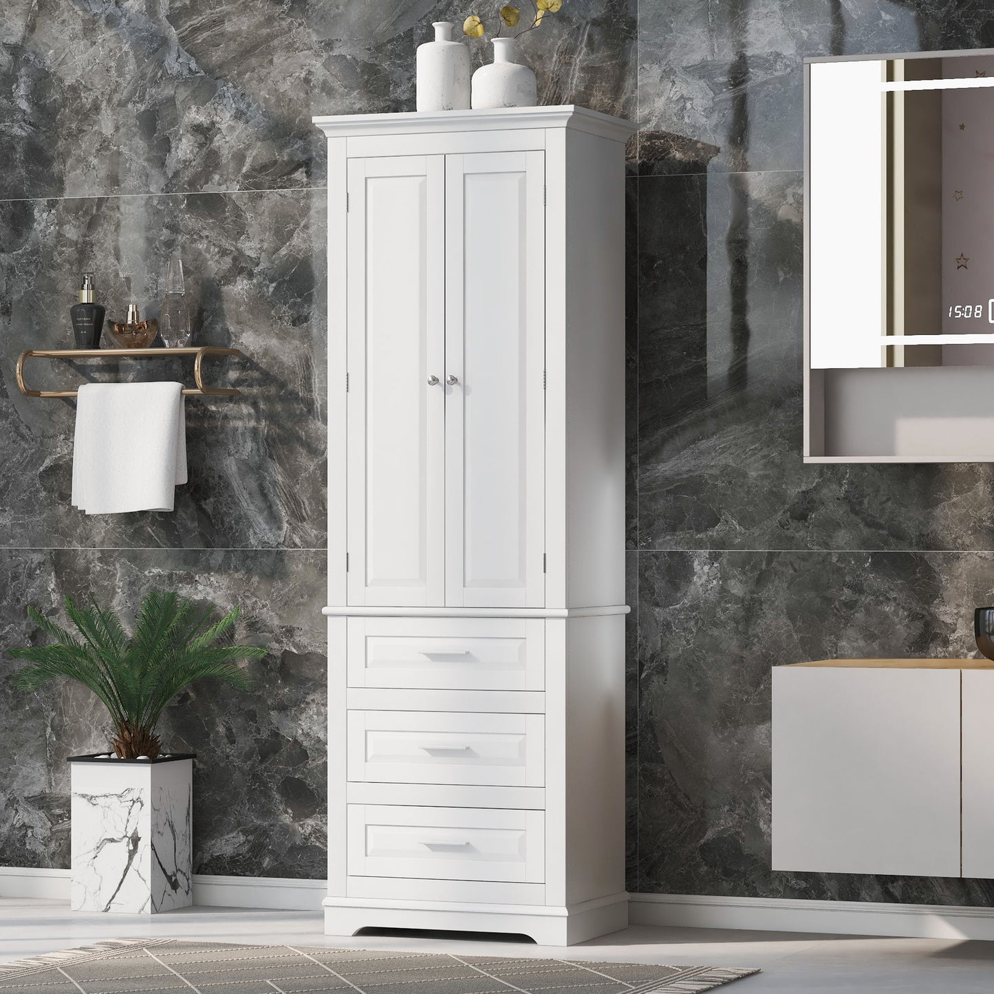 Storage Cabinet With 3 Drawers For Bathroom