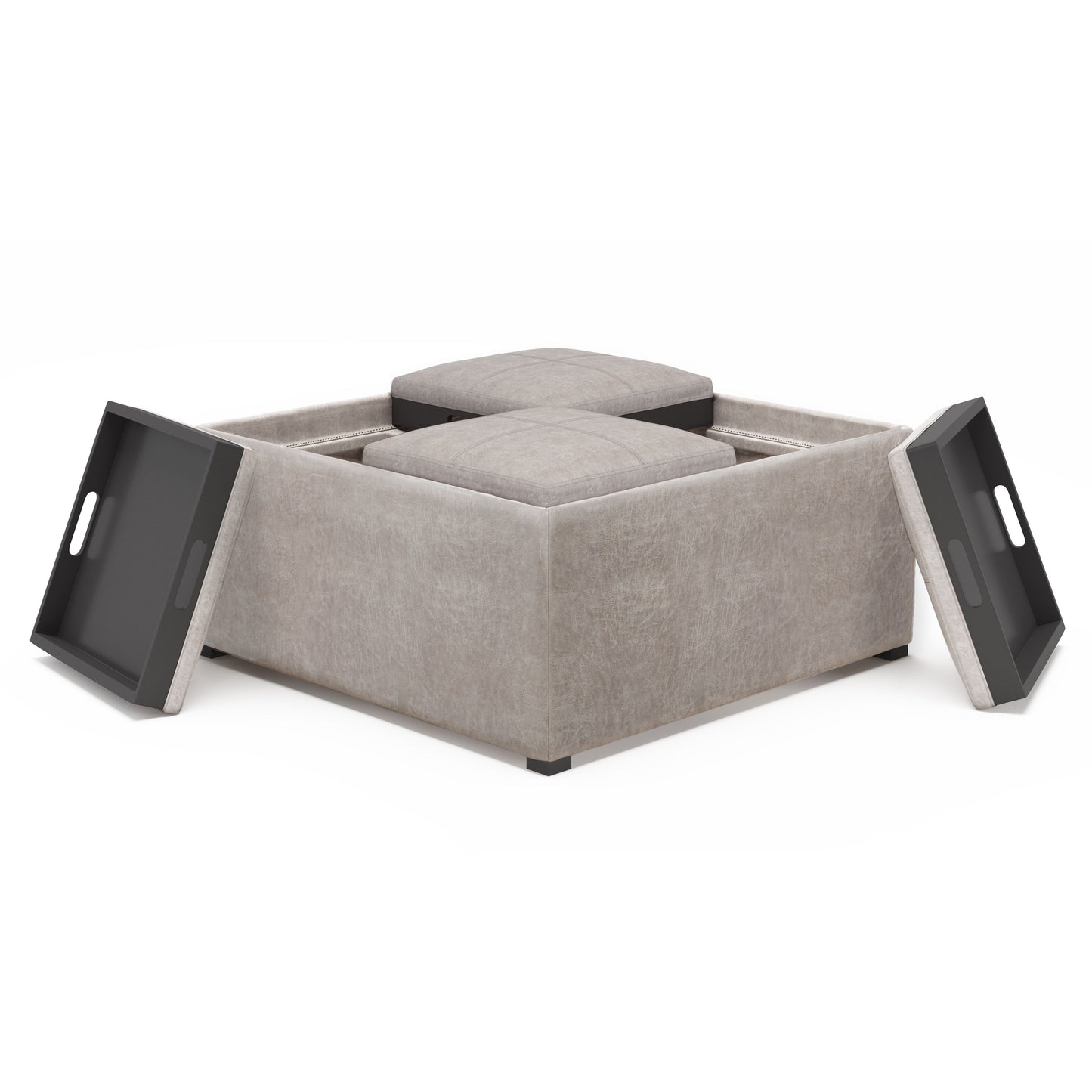 Avalon - Square Coffee Table, Storage Ottoman