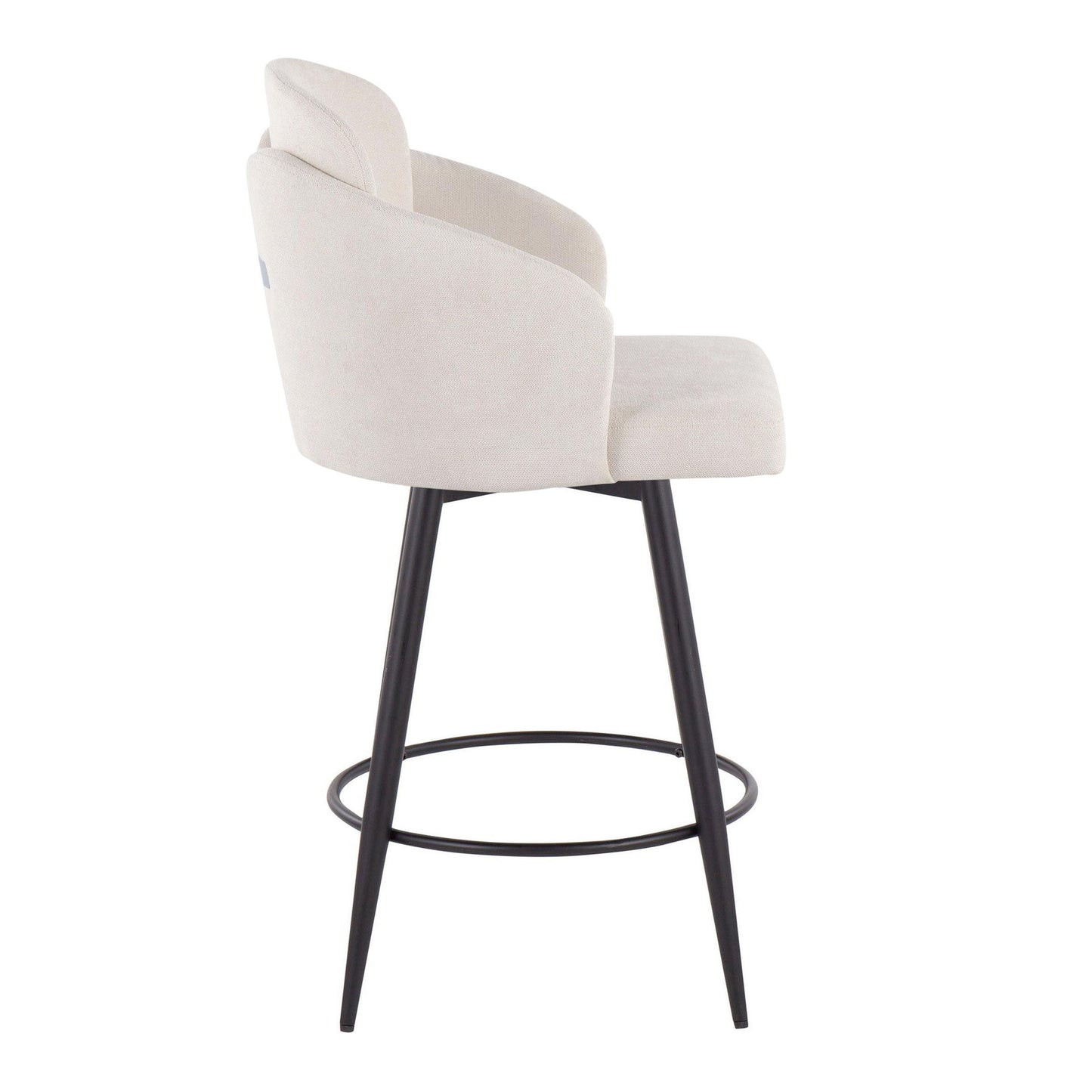 Dahlia - Contemporary Fixed Height Counter Stool With Round Footrest (Set of 2)