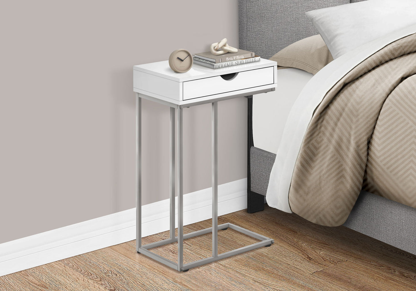 Accent Table, C - Shaped Contemporary & Modern Design