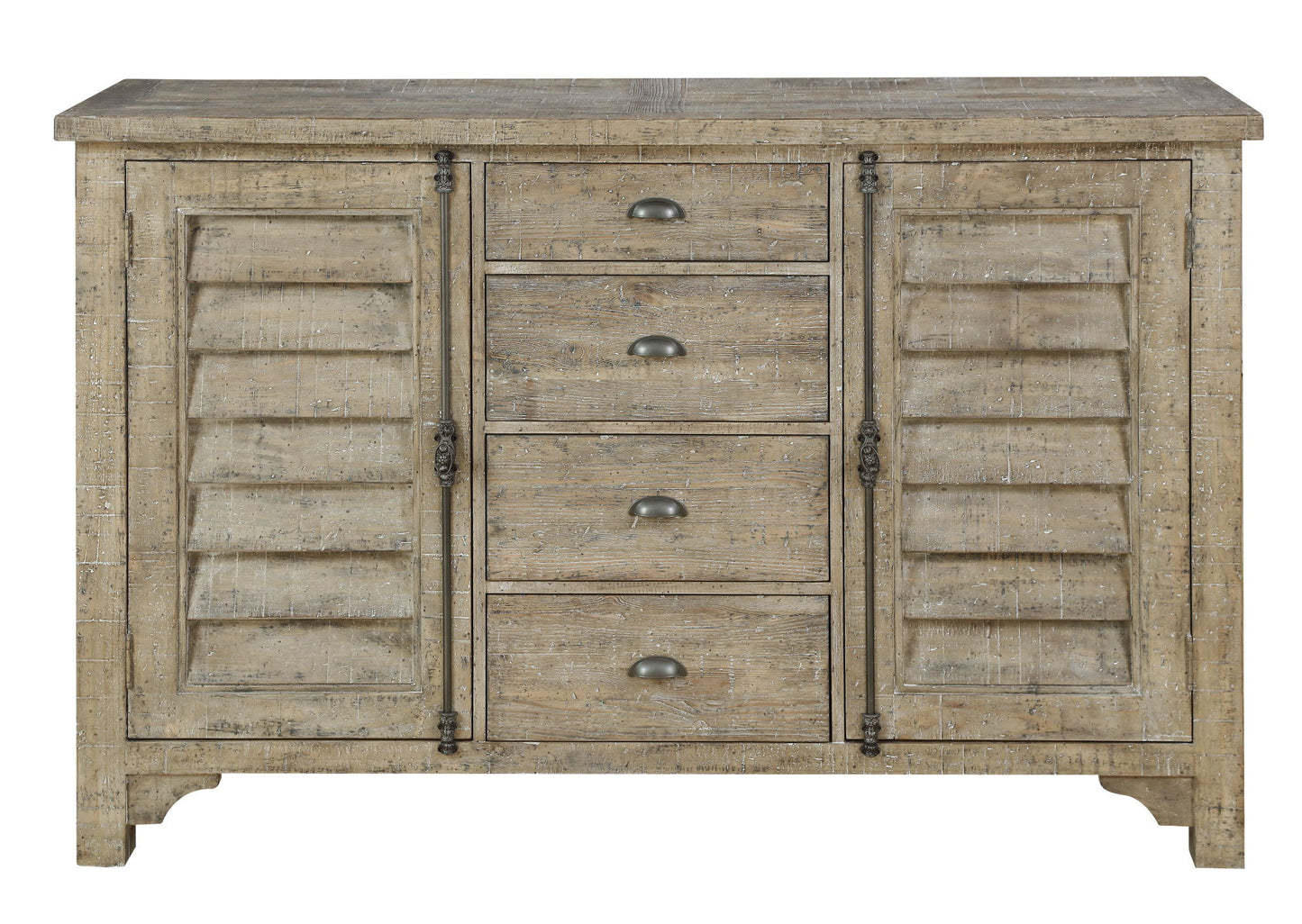 Ludin - Louvred Door Buffet - Taupe