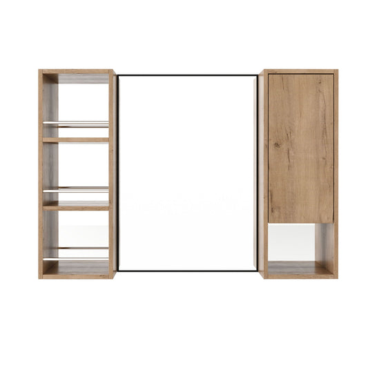 39.4" Wall Mounted Bathroom Cabinet With Storage And - Imitative Oak