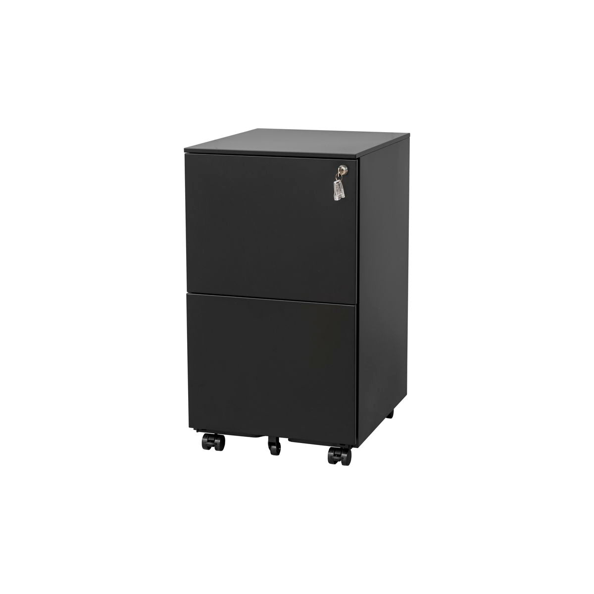 2 Drawer File Cabinet With Lock, Steel Mobile Filing Cabinet On Anti - Tilt Wheels, Rolling Locking Office Cabinets Under Desk For Legal / Letter Size