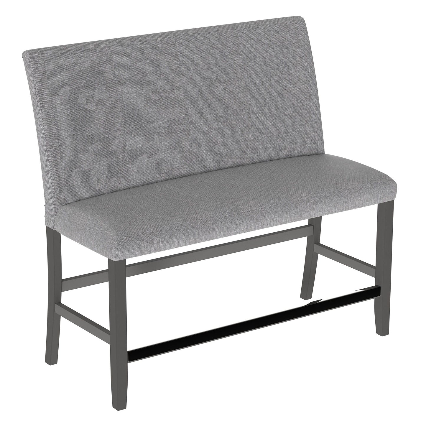 Glimm - Upholstered Bench With Back - Gray