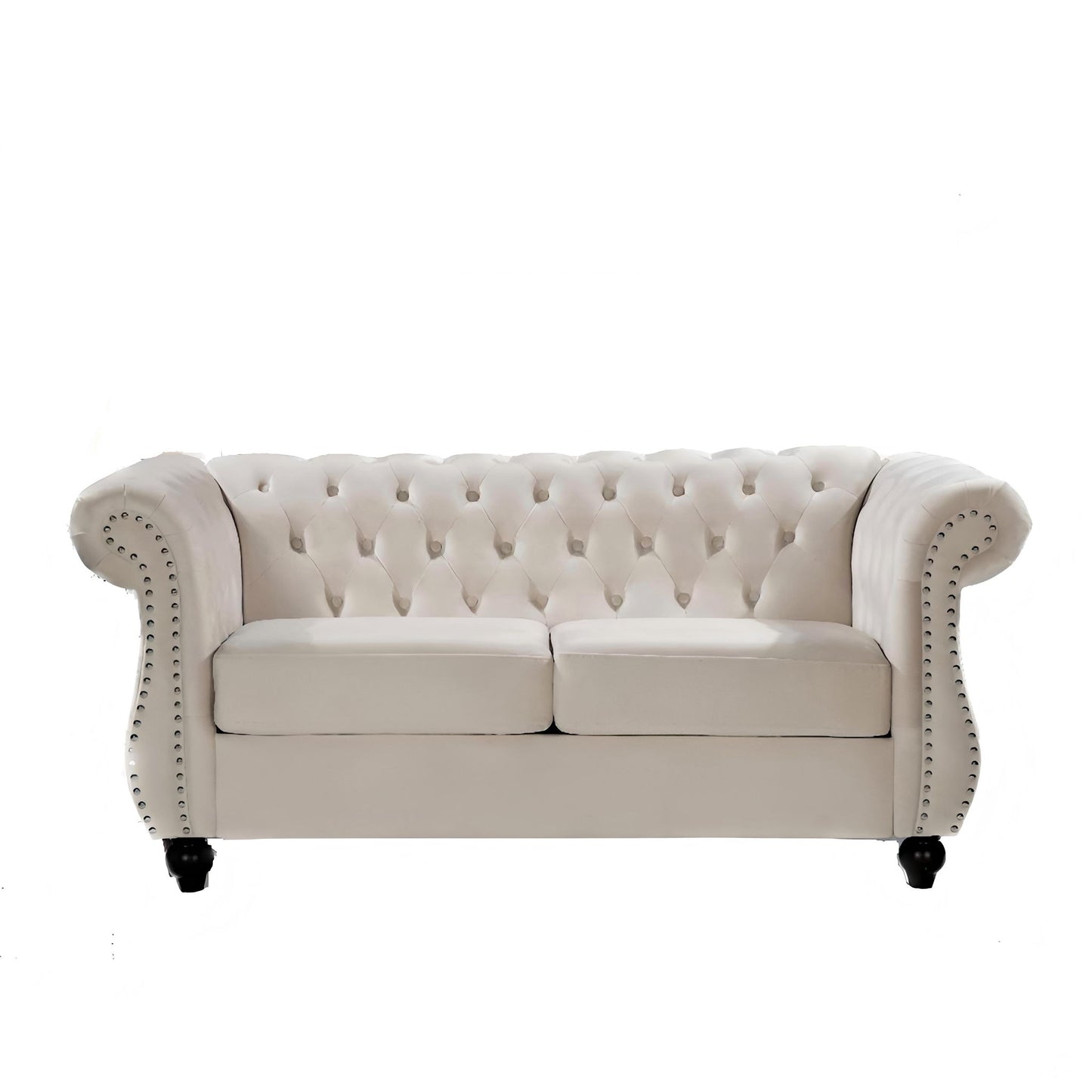 Chesterfield Button Tufted Loveseat With Rolled Arms