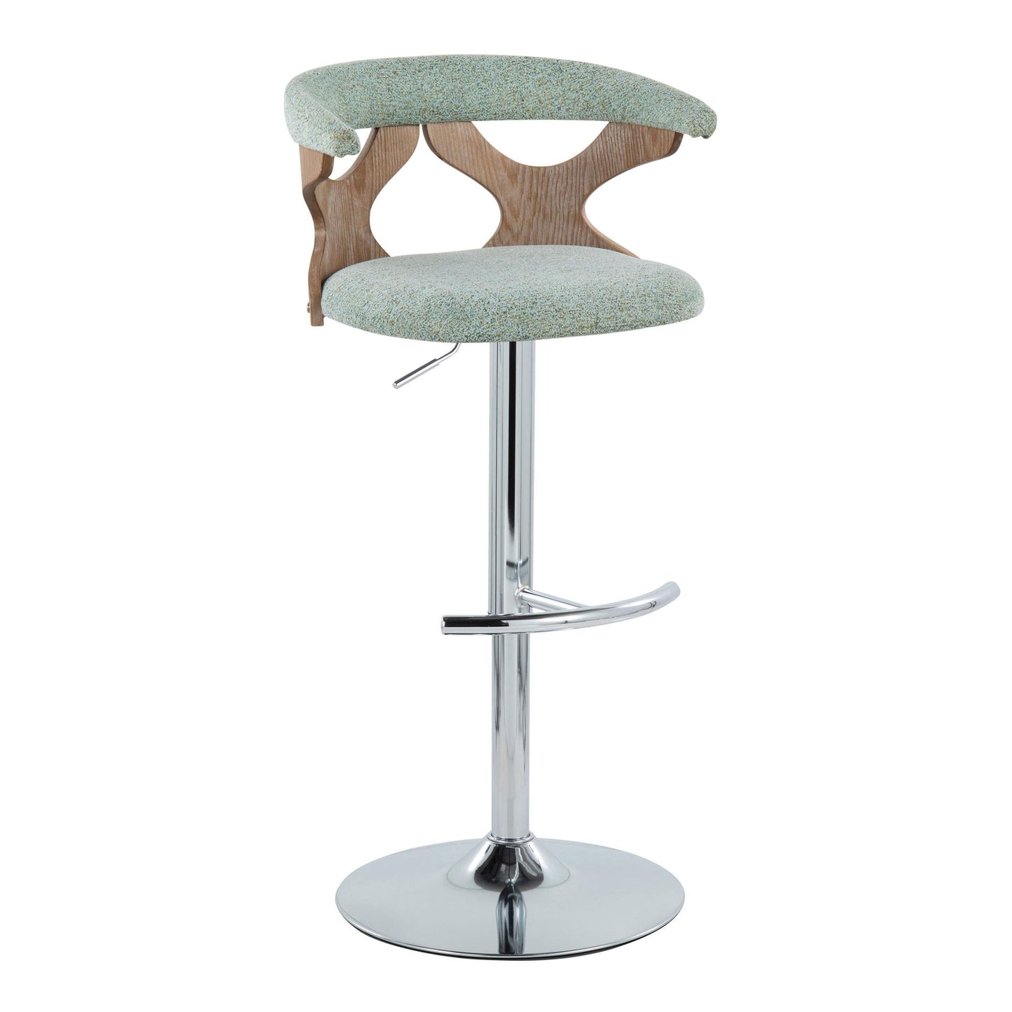 Gardenia - Contemporary Adjustable Barstool With Swivel / Rounded T Footrest (Set of 2)