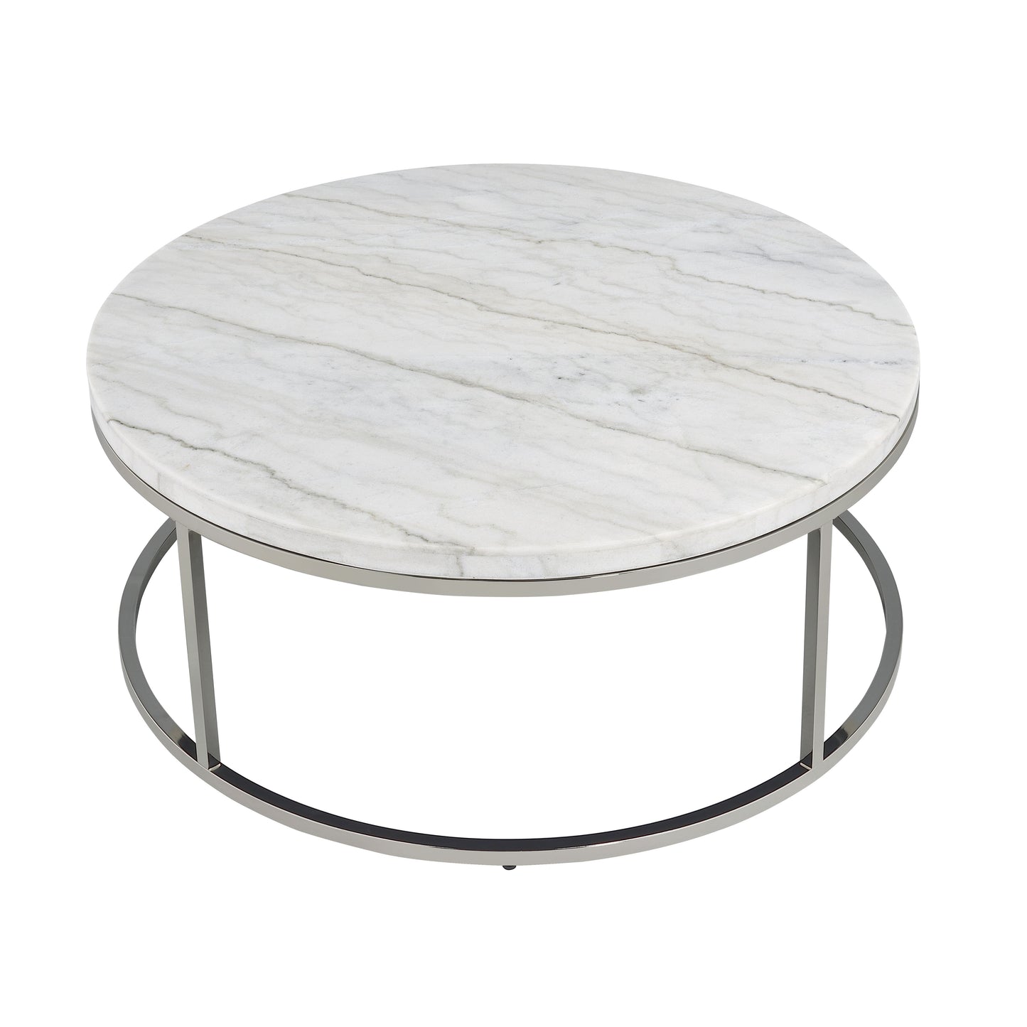 Zaidee - Mable Top Nickel Coffee Table - White