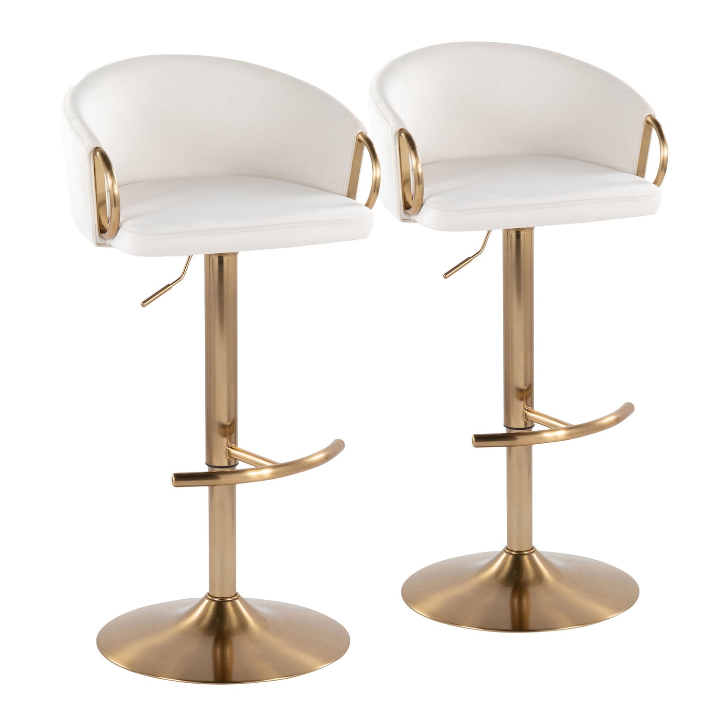 Claire - Contemporary / Glam Adjustable Bar Stool (Set of 2)