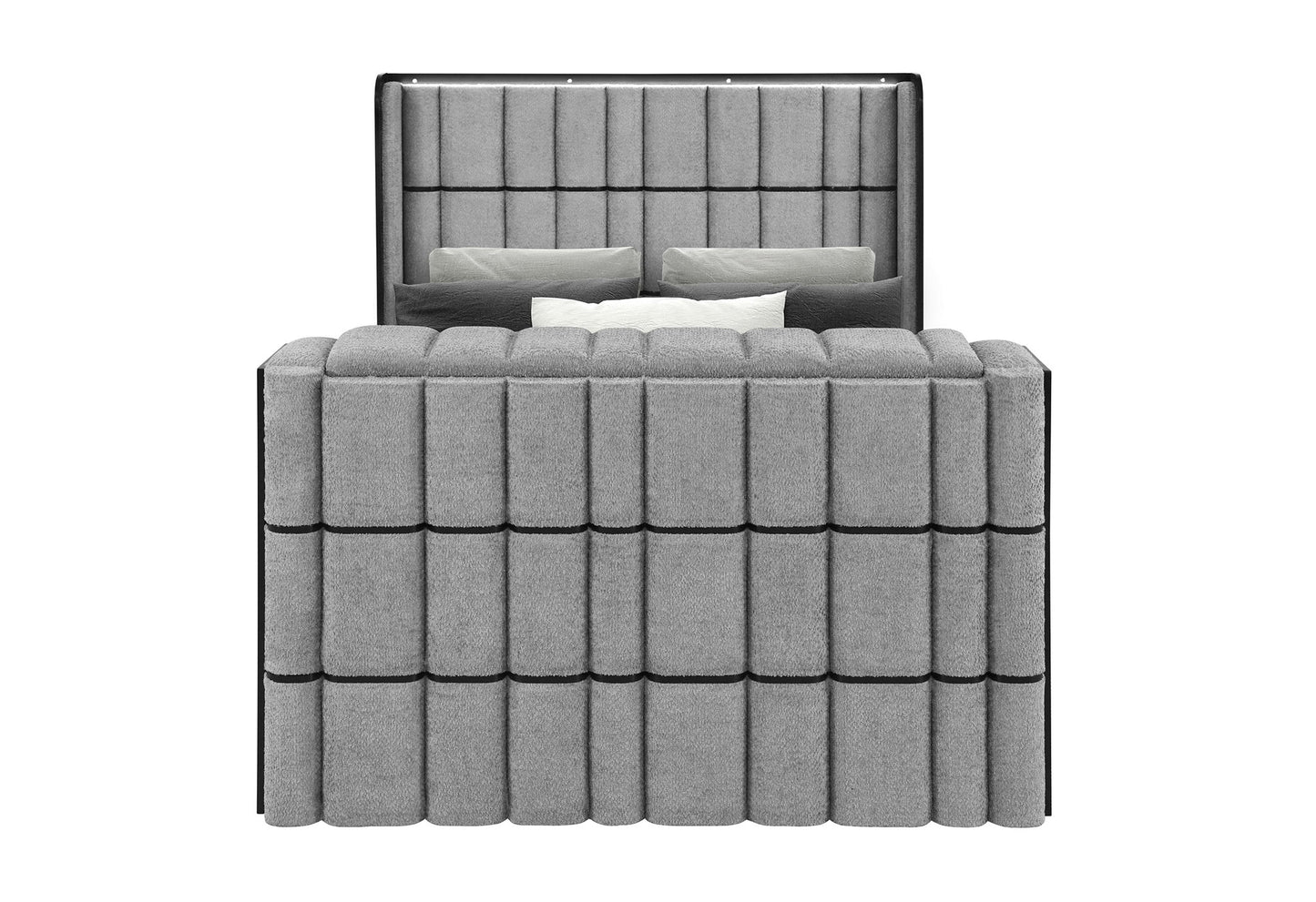 Isabella - Queen Bed Side Rails And Slats - Gray