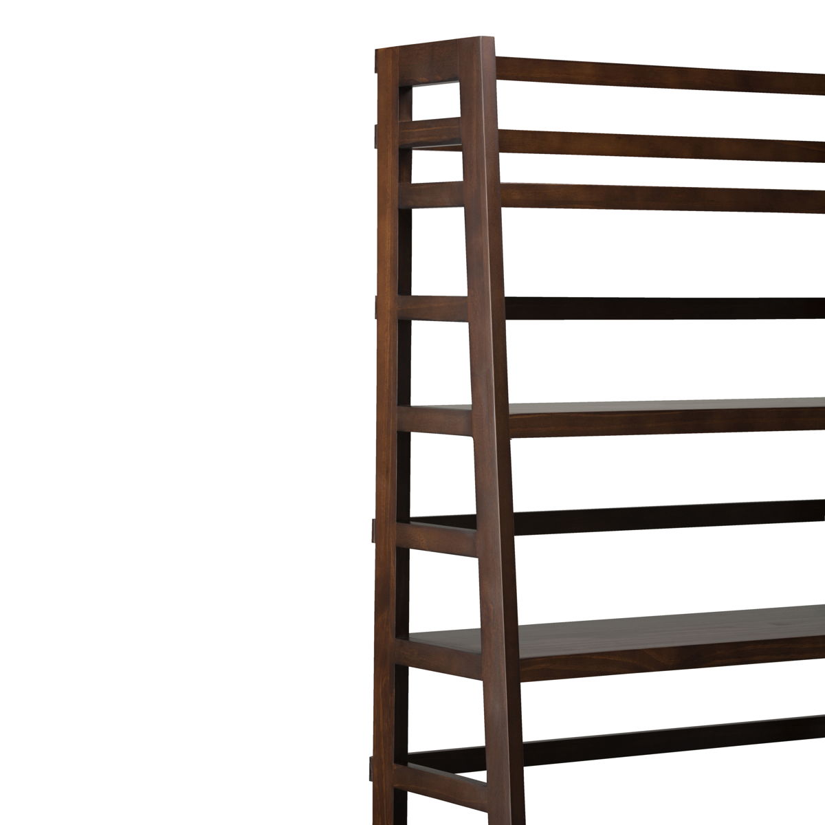 Acadian - Wide Ladder Shelf Bookcase - Brunette Brown