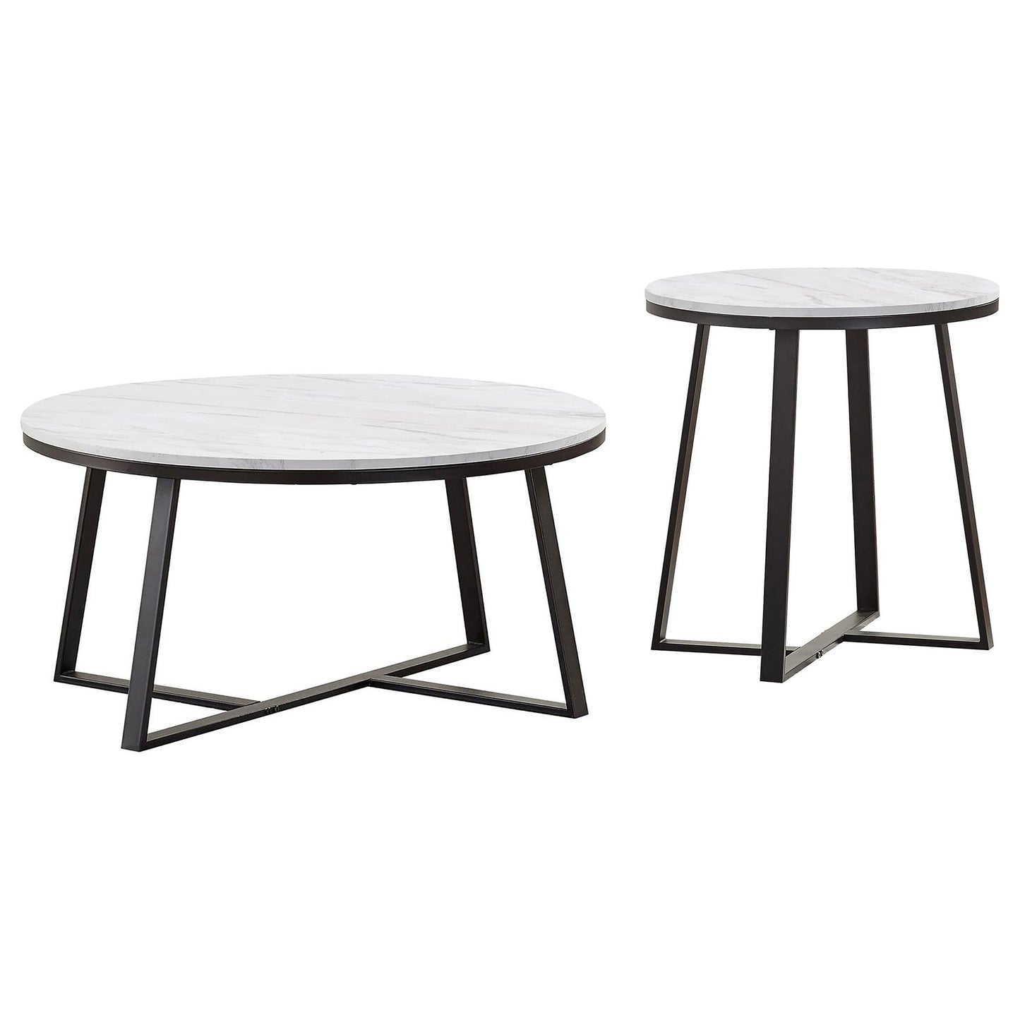 Melisa - 2 Piece Coffee And End Table Set - White Marble