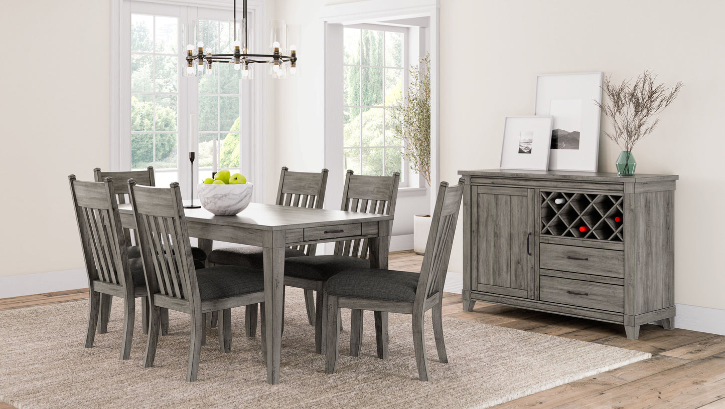 Rustic Dining Table Two Storage Drawers And Leaf - Gray