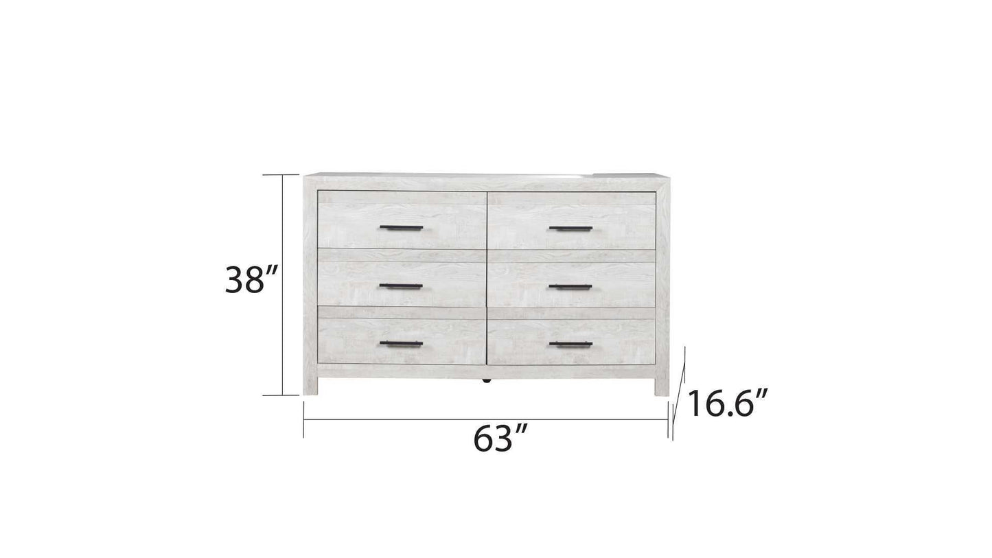 King 4PC Modern Style Storage Bedroom Set Made with Wood in Gray