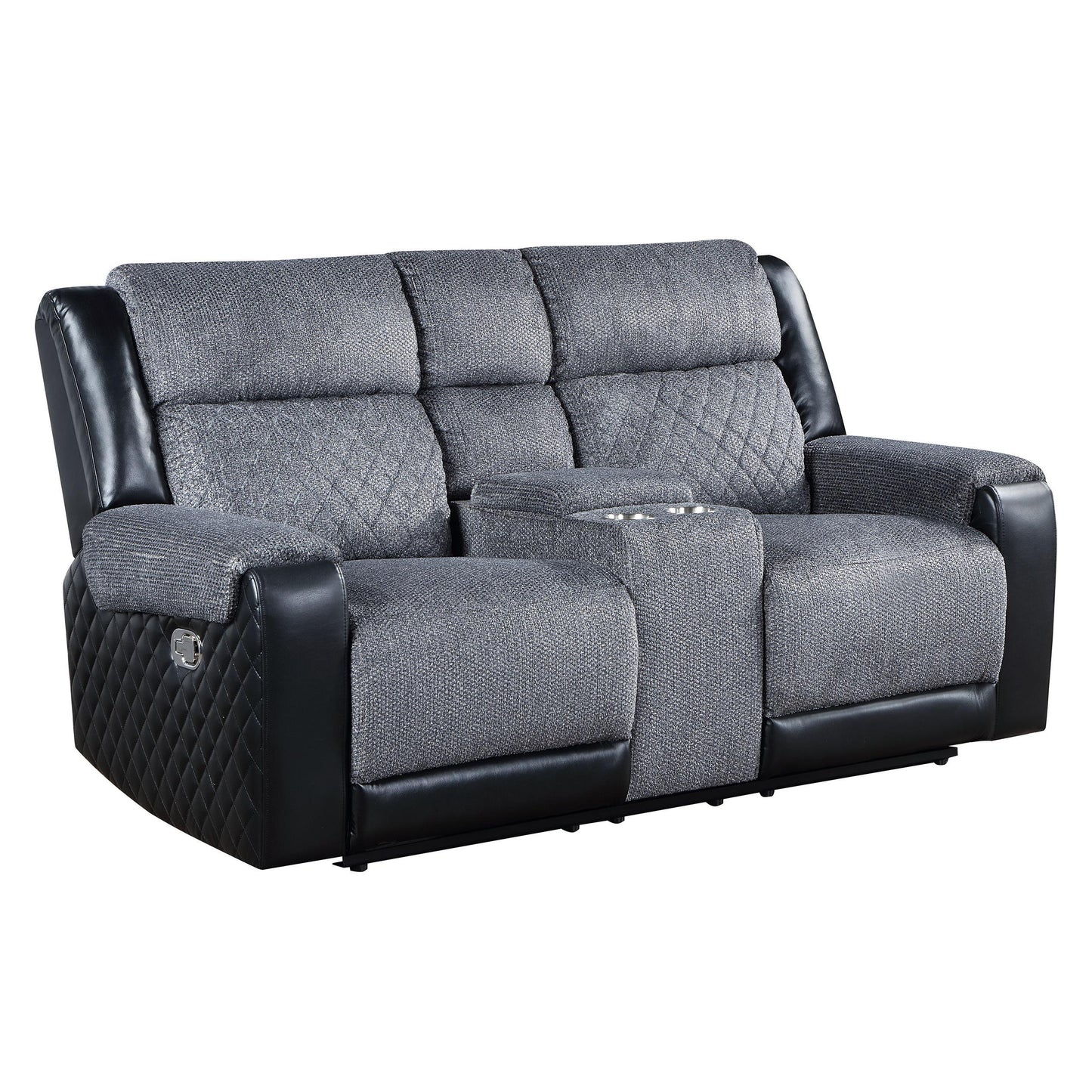 Alicia - Console Reclining Loveseat - Gray Black