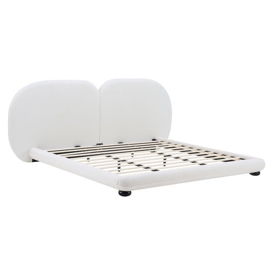 Upholstered Platform Bed With Split Headboard