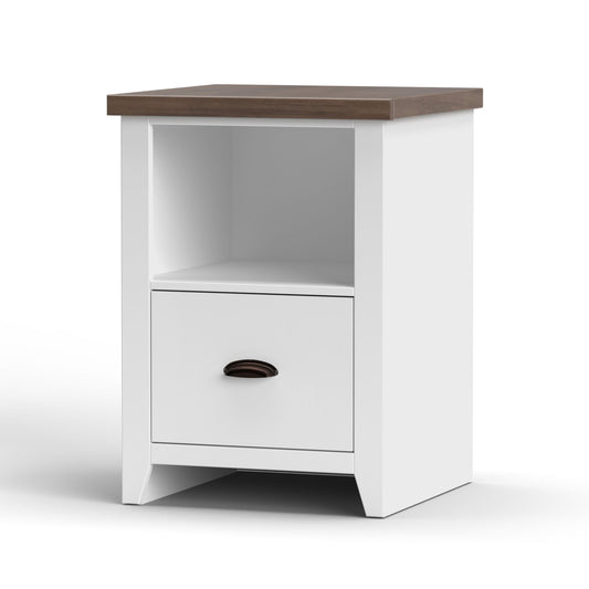Hampton - One Drawer File Cabinet - Jasmine Whitewash / Barnwood