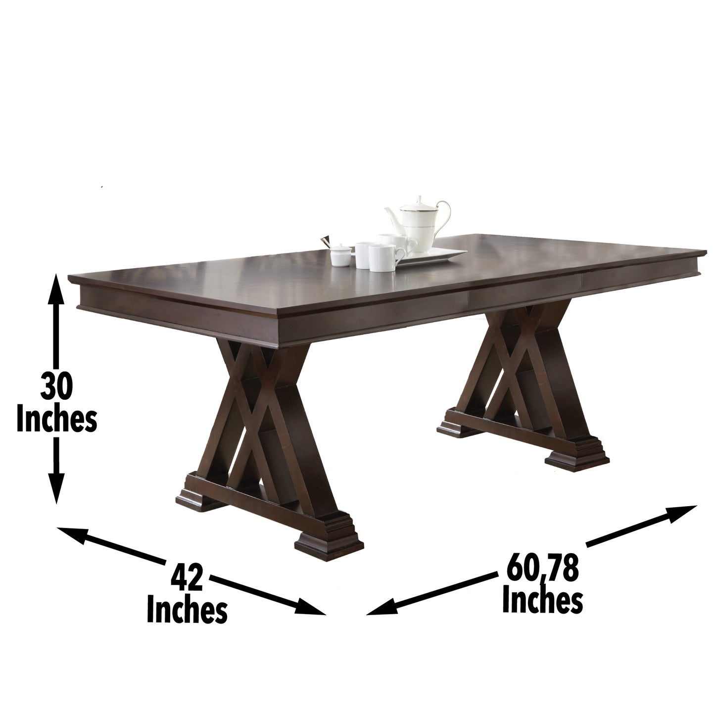 Adrian - 7 Piece Dining Set - Dark Brown