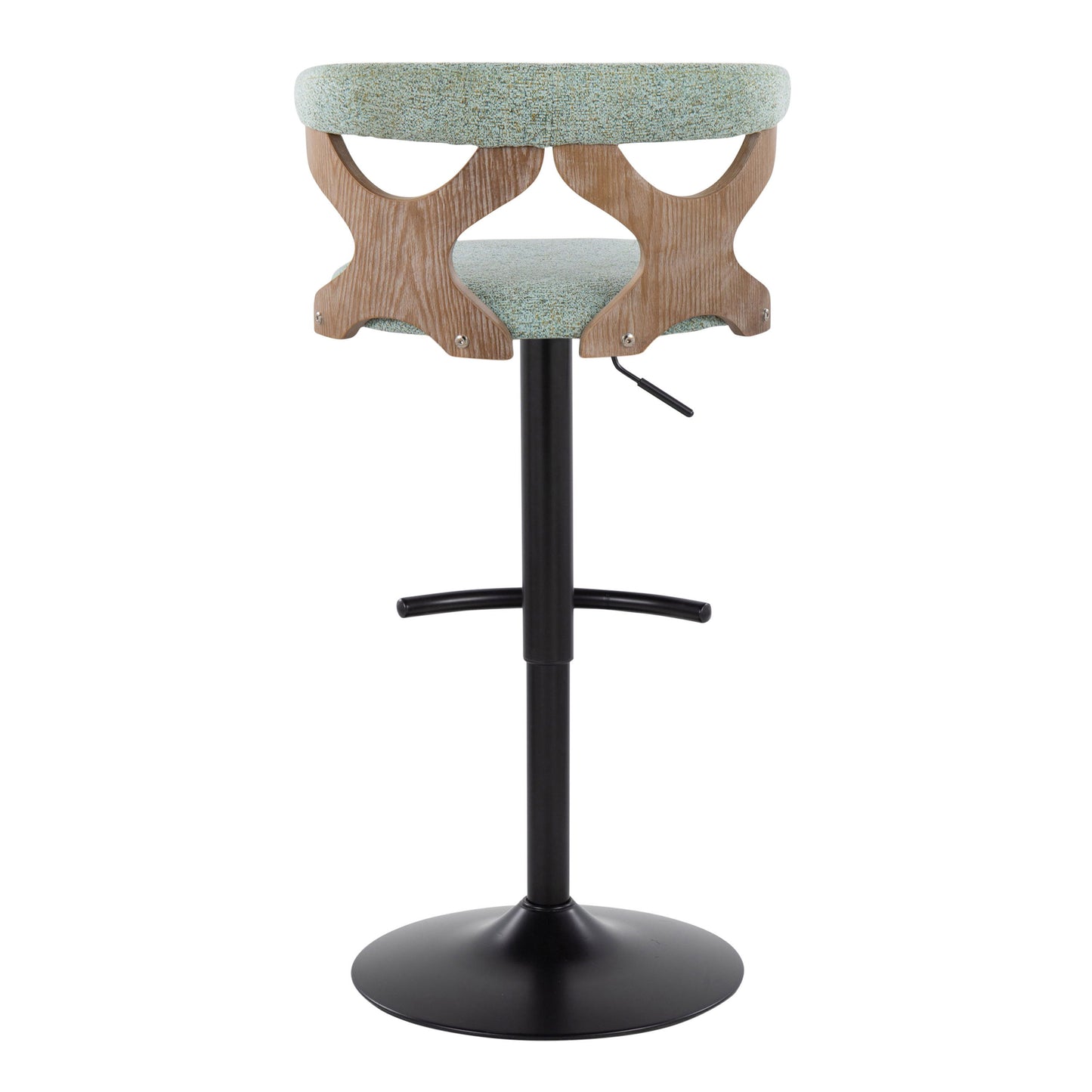 Gardenia - Contemporary Adjustable Barstool With Swivel With Rounded T Footrest (Set of 2)