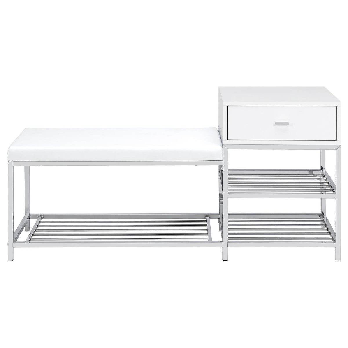 Yesler - 1 Drawer Storage Bench - Glossy White